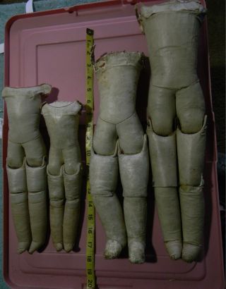 4 Kid Leather & Kidlene Doll Bodies,  For Repair