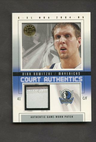 Dirk Nowitzki 2004/05 E - Xl " Court Authentics " Sp Prime Patch (03/50) Rare