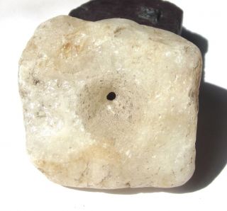Rare Large Ancient Crystal Rock Quartz Mali Disk Bead 17mm X 41mm