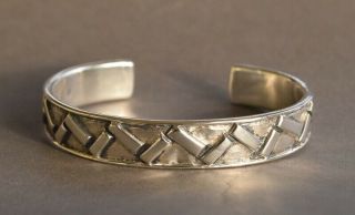 Rare Patrick Mavros Sterling Silver African Tribal 7 " Cuff Bracelet 40.  47 Grams