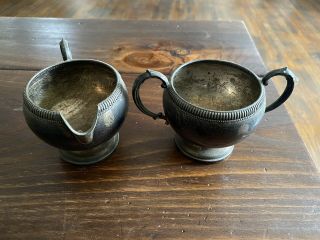 Vintage Sterling Silver Weighted Sugar And Creamer Set