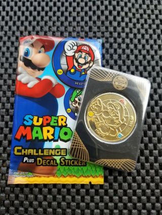 Nintendo Mario Challenge Coins Enterplay 2016 Gold Mario 24kgp Ultra Rare