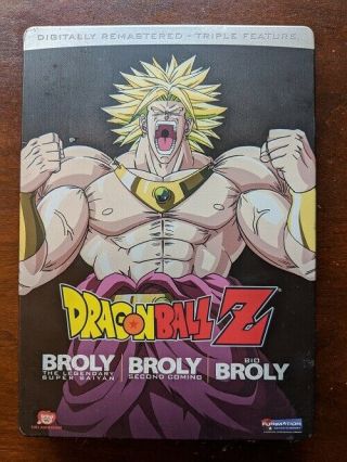 Dragon Ball Z Broly Triple Feature Steelbook Dvd Out Of Print Rare 2 - Disc Oop