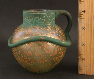 Rare Small Antique Loetz Art Glass Cephalonia Mit Patinadekor Iridescent Vase