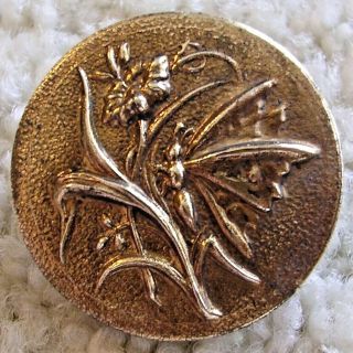 Ex Scarce Antique Brass Butterfly Button,  Ca.  1880s/1890s