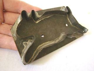 Antique Primitive Soldered Tin Running Bunny Rabbit Cookie Cutter,  Hand Made