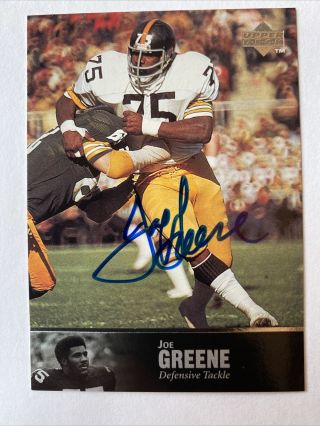 1997 Upper Deck Legends Auto Mean Joe Greene Steelers Rare Sp