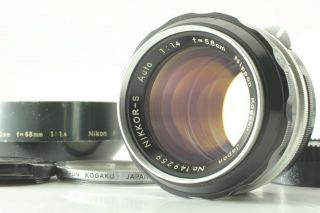 Nikon Nikkor - S 58mm F/1.  4 Nonai [rare Pat.  Pend.  ] Hood Mf Standard Lens