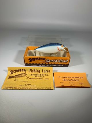 Vintage Bomber Speed Shad 4s65 With Paperwork Great Color
