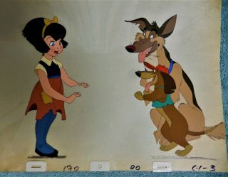 Rare Orig.  Don Bluth All Dogs Go To Heaven Animation Production Cel,  13.  5 " X16.  5 "