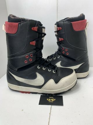 Nike Zoom Dk Snowboard Boots 407642 - 016 White Black Rare Sz 10 Sbb