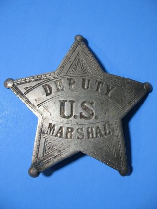 Vintage Deputy U S Marshal Badge Metal Antique Heavy Weight