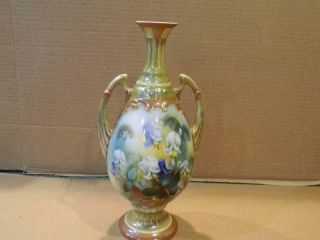 Robert Hanke Teplitz Austria Porcelain 2 Handle Urn Hand Painted Antique