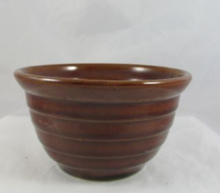 Antique Primitive Bauer Brown Pottery Stoneware Small Ring Mixing Bowl