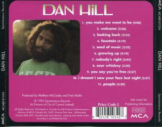 Dan Hill - Dan Hill (Rare OOP HDCD) 3