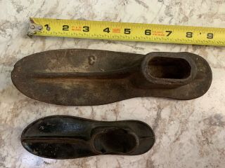 Antique Cast Iron Cobbler Shoe Maker Repair Forms Vintage Rustic Decor Set Of 2