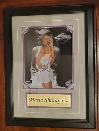 Maria Sharapova Ace Authentic Signed Autographed Framed Photo Rare 14.  5 " X20 "