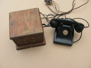 Antique Western Electric Bell System Phone With Ringer Box.