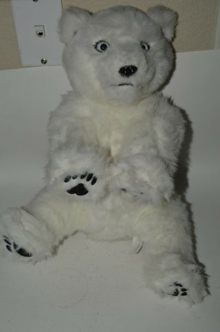 Polar Bear Alive Robotic Wowee Moving & Sounds Stuffed 15 " Animal Rare