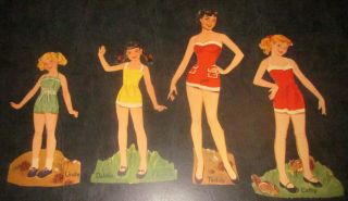 Vintage Paper Doll Set Merrill Cathy Goes To Camp 1954 1562 Cut