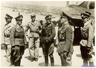 Press Photo: Rare German Field Marshal R0mmel Arrives At Saloniki,  Greece 1943
