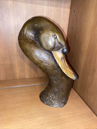 John Mccombie Rare Signed Bronze Swan Bell Htf