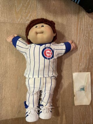 Cabbage Patch Vintage 16” Boy Doll Chicago Cubs Xavier Roberts Signed Rare