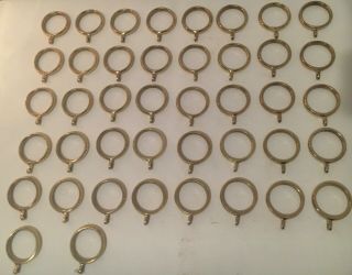 42 Round Brass Curtain Drapery Rings Heavy Sew - On