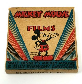 1940s " Walt Disney: Mickey Mouse " 8mm Film Reel With Box Rare - 1556 - A