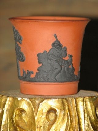 Wedgwood Rare 19th Rosso Antico & Basalt Applied Reliefs Flower Pot No Saucer.