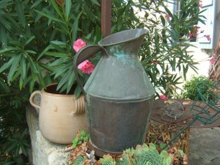 Very Rare Huge Antique French Copper Conical Watering Can Patina Ca1900