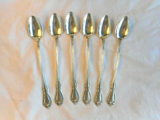 Oneida Silverplate Chalice Harmony 6 Ice Tea Spoons 1958 Oneida Wm.  Rogers