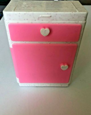 Vintage Barbie Dresser White With Pink Drawers Mattel