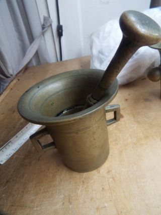Antique Brass Double Apothecary Mortar And Pestle