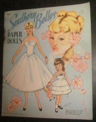 Vintage 1953 Southern Belles Paper Dolls Saalfield Uncut 158210