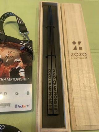 Rare Badge 2019 Zozo Championship Golf Tiger Woods,  Zozo Chopsticks Win 82
