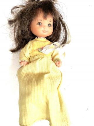 Kelly Barbie Heart Family Baby 1976 Girl Doll 4 " Mattel Yellow Dress