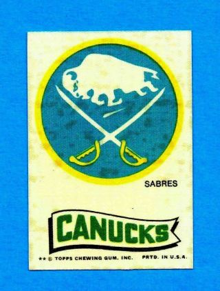 1974 - 75 Topps Hockey Cloth Team Emblems Buffalo Sabres - Nrmt Rare