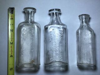 Antique MICHIGAN Pharmacy DRUGGIST medicine bottles 3) Calumet - Bay City - Lapeer 2