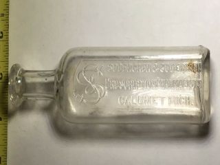 Antique MICHIGAN Pharmacy DRUGGIST medicine bottles 3) Calumet - Bay City - Lapeer 3