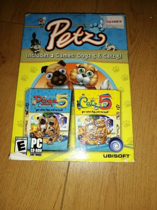 Petz Pc Game Dogz 5 Catz 5 Virtual Pets Windows Cd Rare