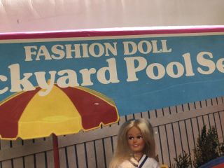 VINTAGE 1984 Arco Fashion Doll Backyard Pool Set For Use With Barbie 3