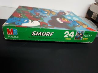 MB Smurf Puzzle 24 Piece 1983 Out Of Productions Manufactured RARE Farm 2