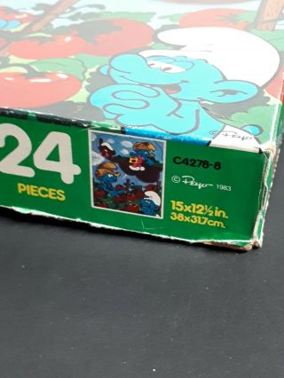 MB Smurf Puzzle 24 Piece 1983 Out Of Productions Manufactured RARE Farm 3