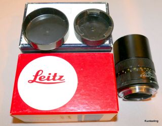 Rare Leica ELMARIT - R 135 mm F 2.  8 ROM Lens W/Series VII Filter,  OEM Caps 2