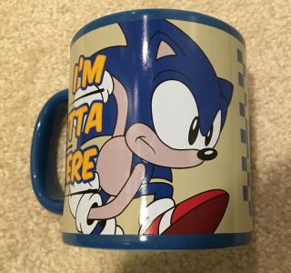 Rare Sega Sonic The Hedgehog Blue Ceramic Mug Cup " I 