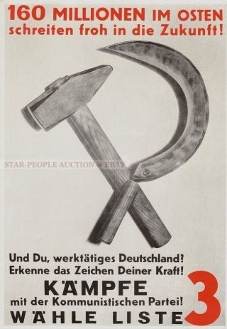 John Heartfield - 160 Millions In East Rare East German Art Poster Gdr Communist