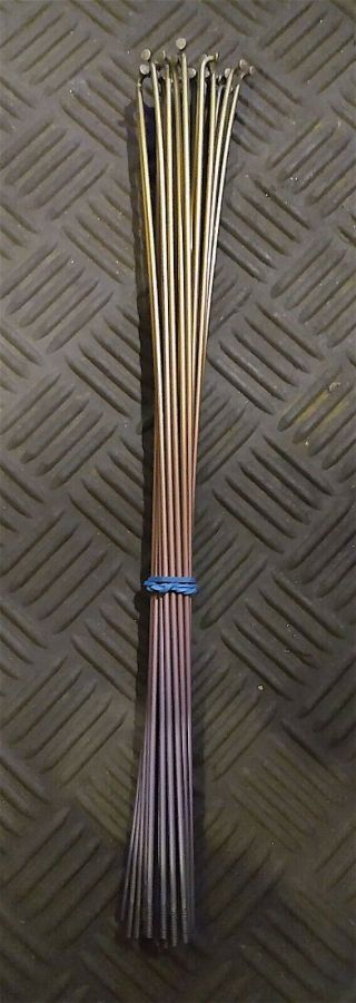 Vintage Union 263mm (x 32) 14g Titanium Spokes Faded Rainbow Tie - Dye Color Rare