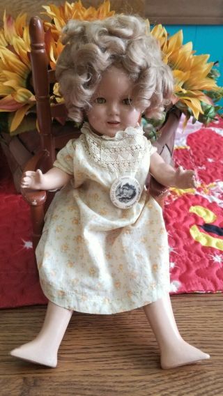 Vintage Composition 13” Ideal Shirley Temple Doll With Dress