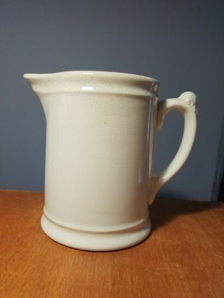 Antique Early Homer Laughlin White Ironstone Large Pitcher 1913